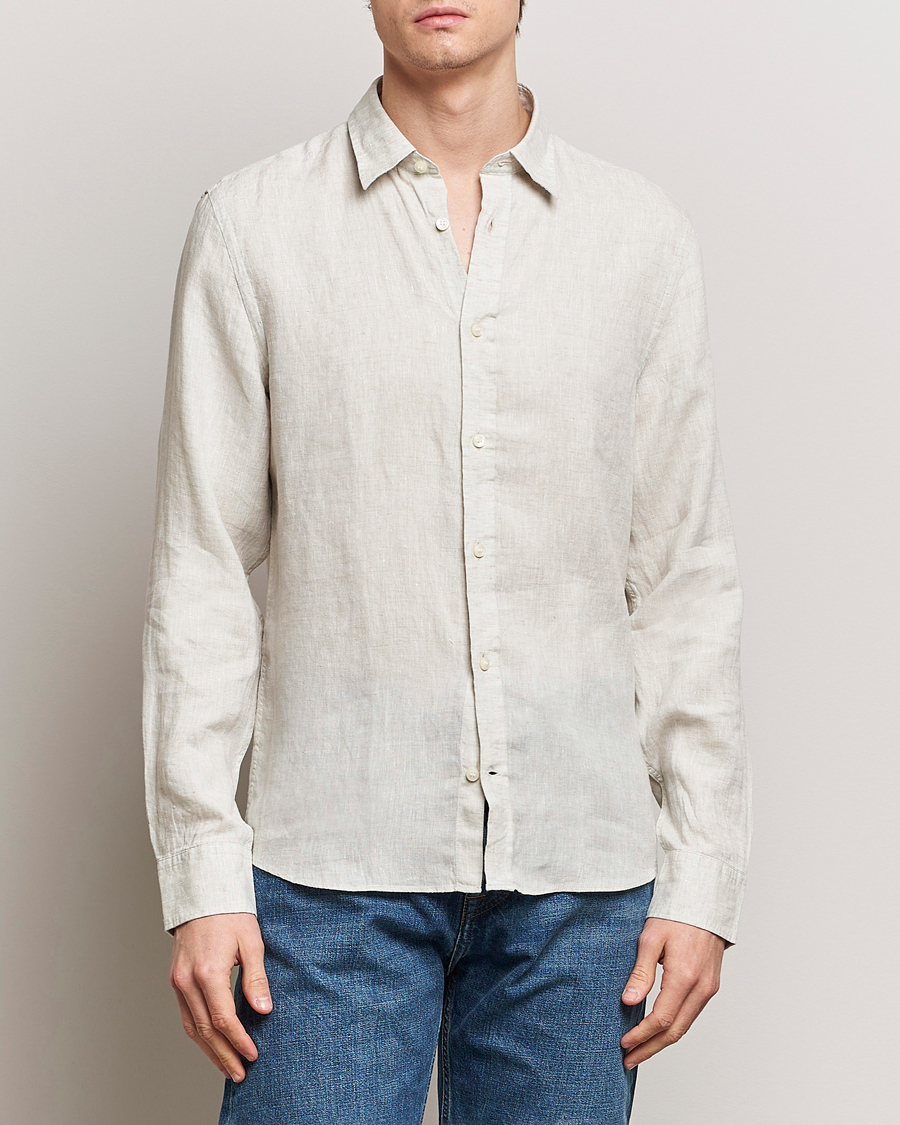 Heren | Casual | Tiger of Sweden | Spenser Linen Shirt Pale Clay