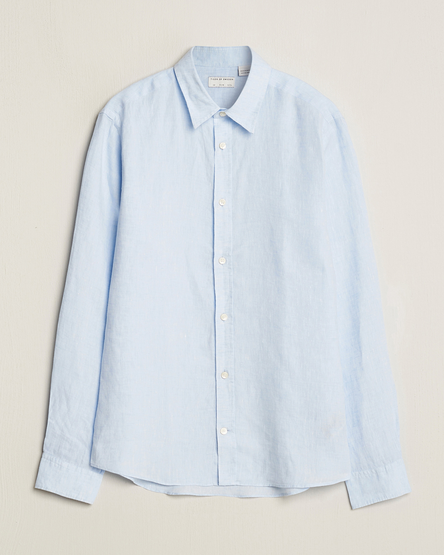 Heren | Overhemden | Tiger of Sweden | Spenser Linen Shirt Light Blue