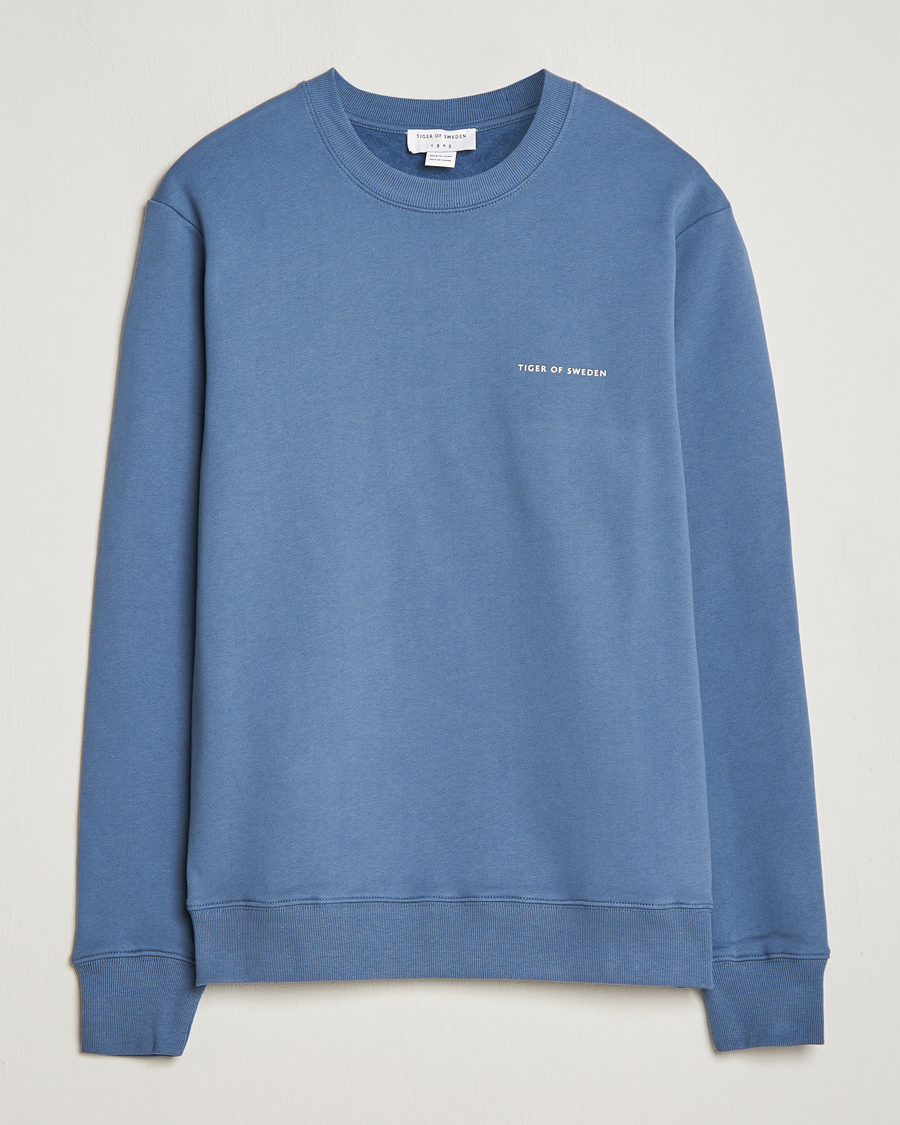 Tiger of Sweden Emerson Crew Neck Sweatshirt Thunder Blue Man CareOfCar
