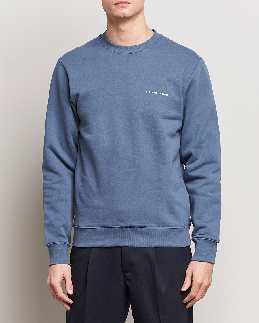 Heren | Truien | Tiger of Sweden | Emerson Crew Neck Sweatshirt Thunder Blue