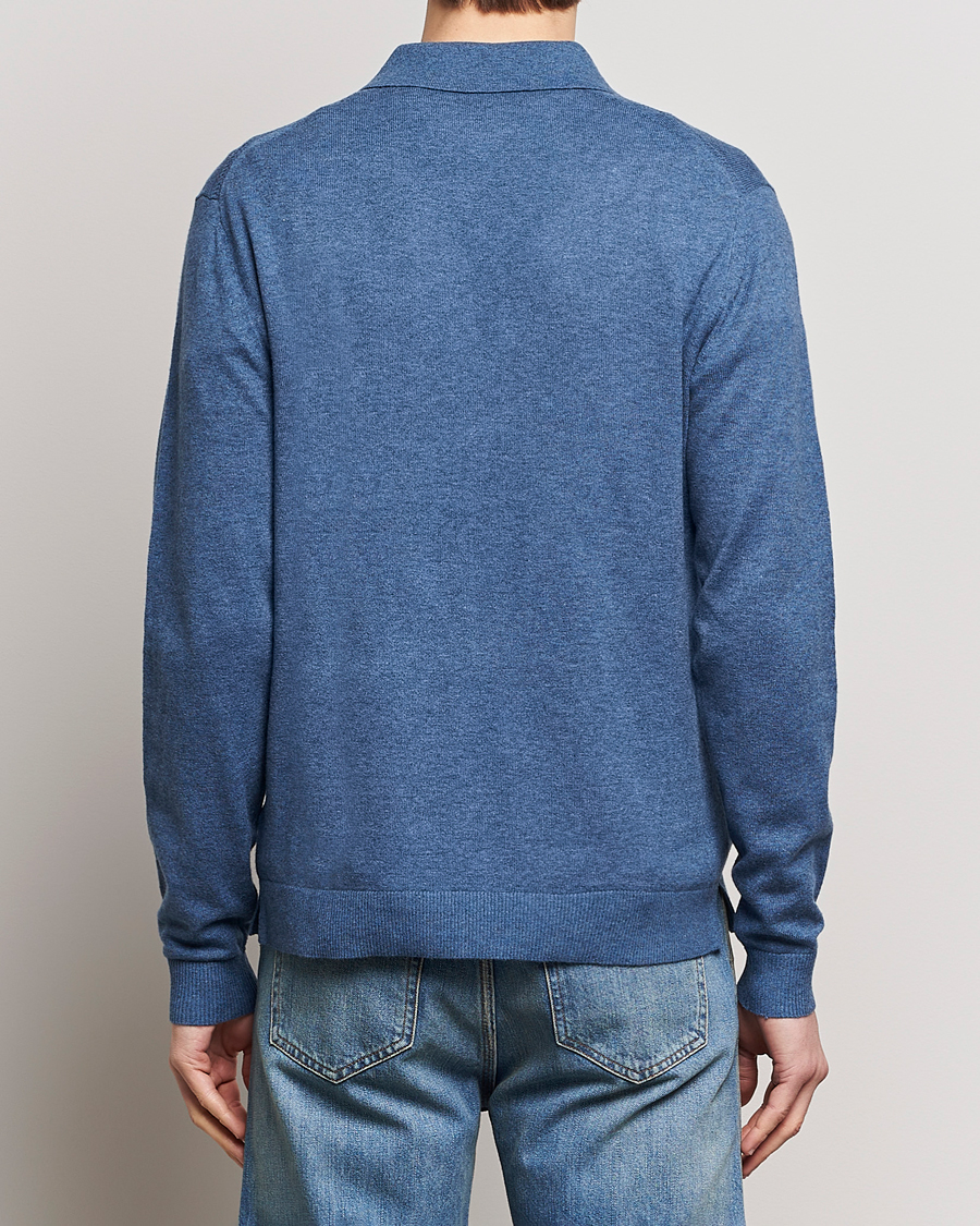 Heren | Truien | Tiger of Sweden | Orbit Wool/Cotton Half Zip Thunder Blue