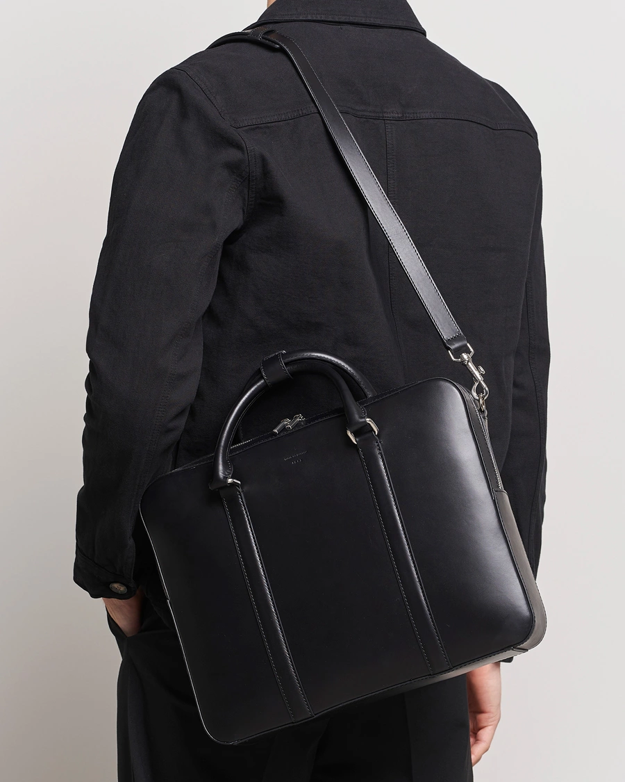 Heren | Business & Beyond | Tiger of Sweden | Brevis Smooth Leather Briefcase Black