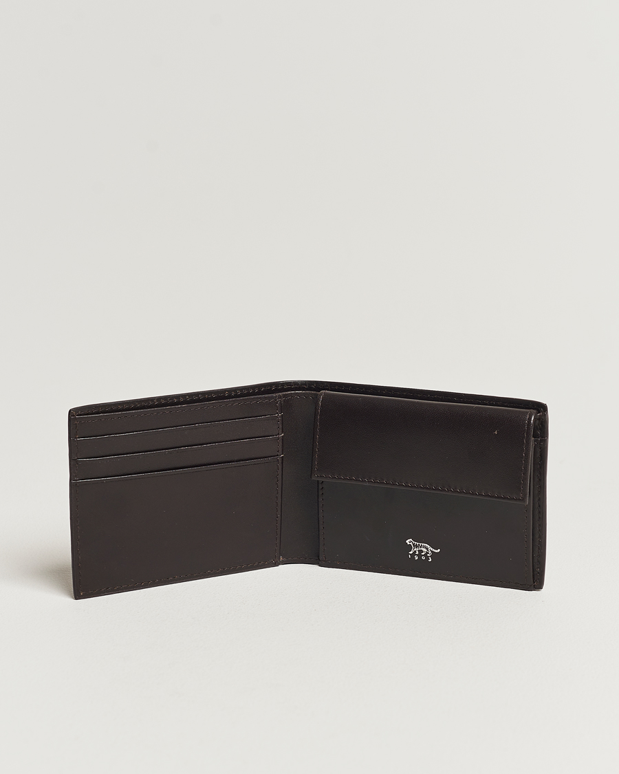 Heren | Portemonnees | Tiger of Sweden | Wivalius Grained Leather Wallet Dark Brown