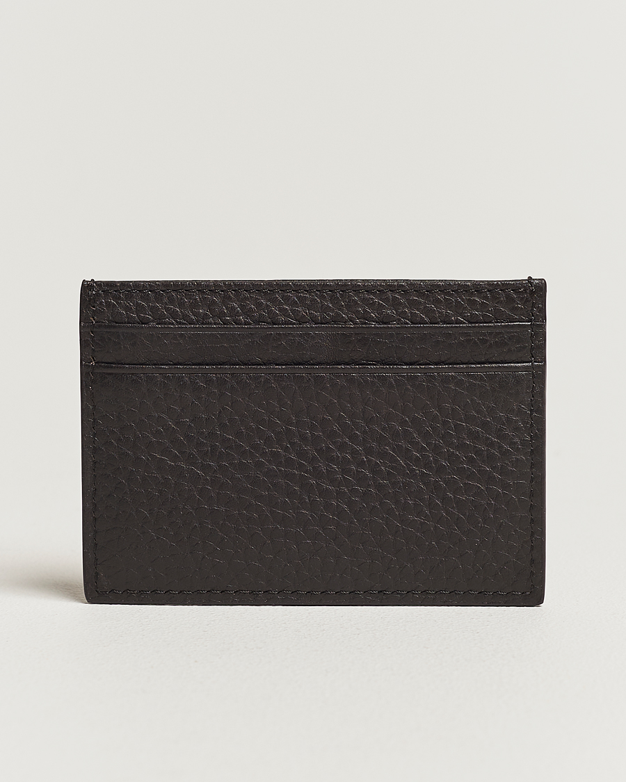 Heren | Accessoires | Tiger of Sweden | Wharf Grained Leather Card Holder Dark Brown