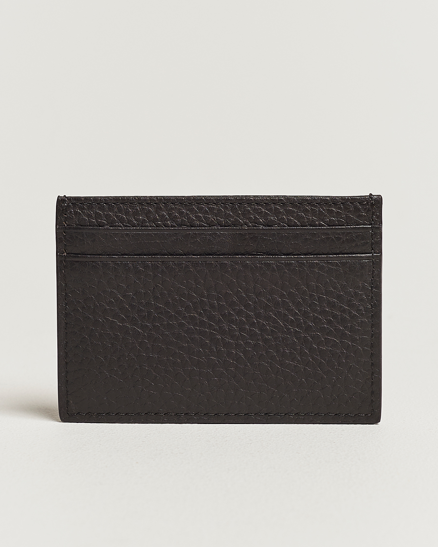 Heren | Kaarthouders | Tiger of Sweden | Wharf Grained Leather Card Holder Dark Brown