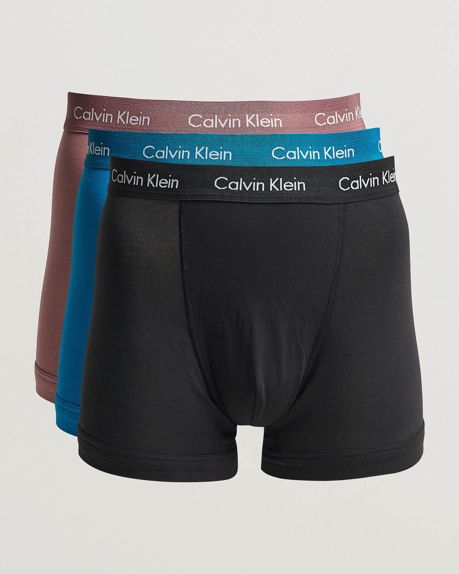 Heren | Ondergoed | Calvin Klein | Cotton Stretch Trunk 3-pack Black/Rose/Ocean