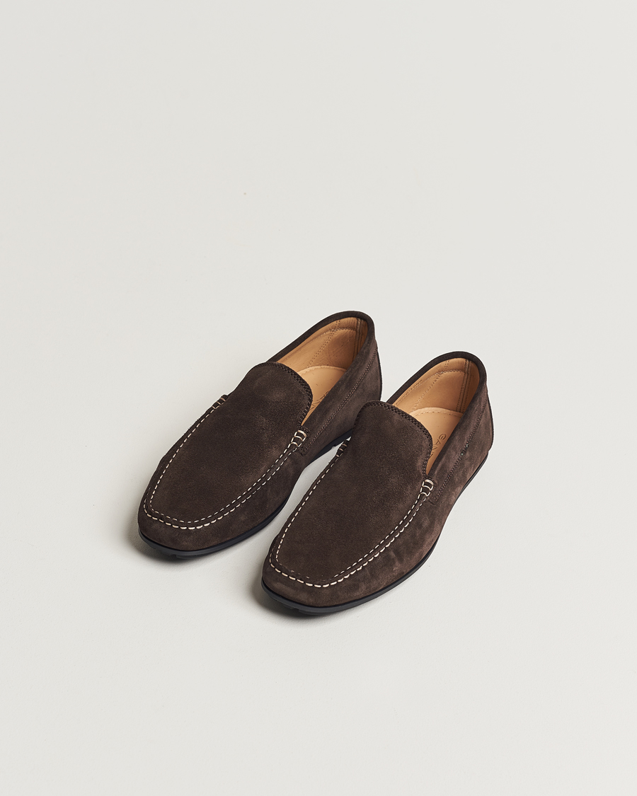 Heren | Mocassins | GANT | Wilmon Suede Car Shoe Dark Brown