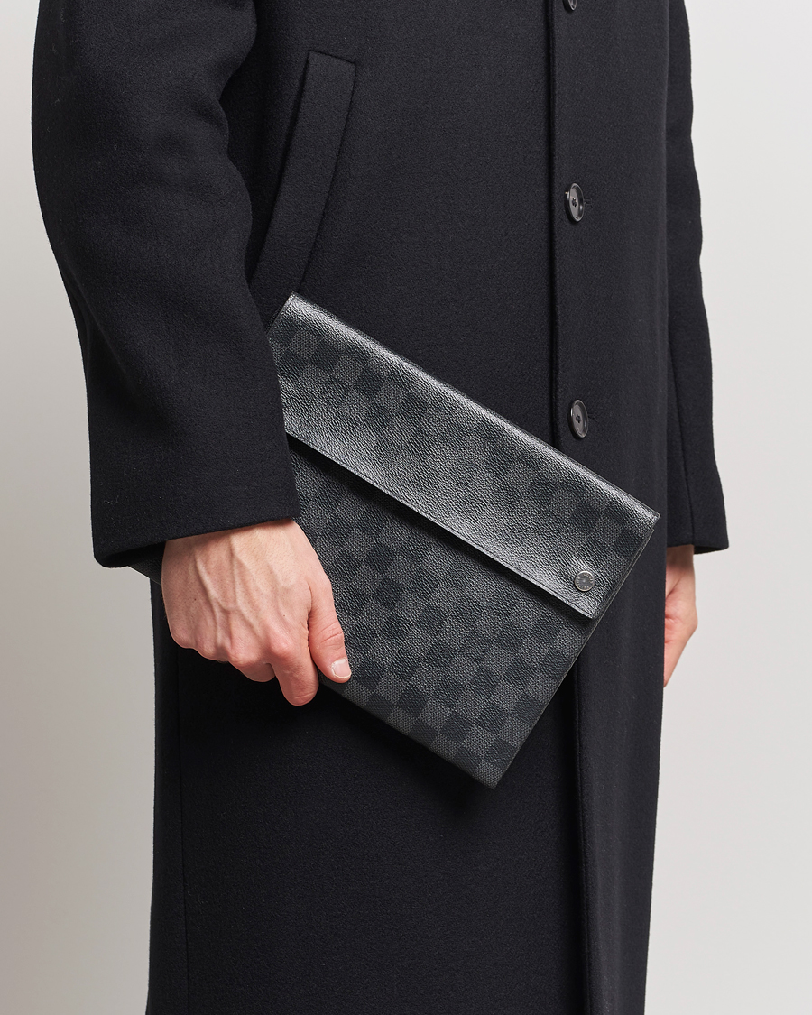 Heren | Pre-Owned & Vintage Bags | Louis Vuitton Pre-Owned | Alpha Triple Pouches Damier Graphite