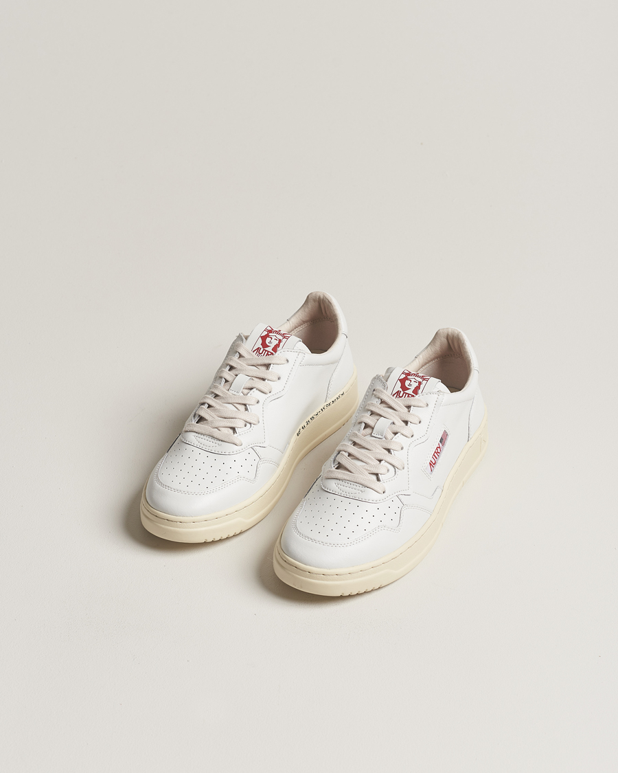 Heren | Schoenen | Autry | Medalist Low Leather Sneaker White/Red