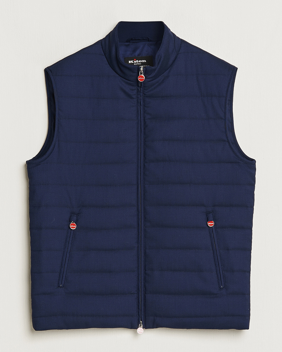 Heren | Jassen | Kiton | Technical Wool Gilet Navy
