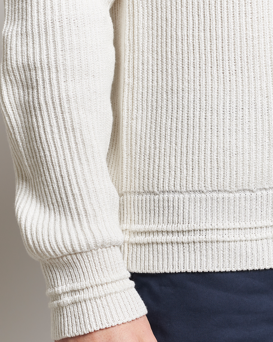 Heren | Truien | Kiton | Cotton/Silk Rib Pullover Off White