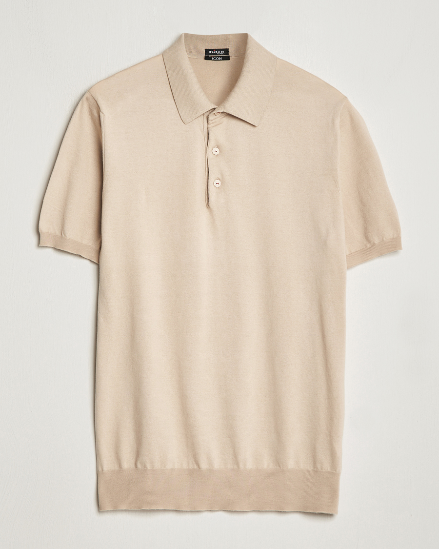 Heren | Polo's | Kiton | Sea Island Cotton Polo Beige