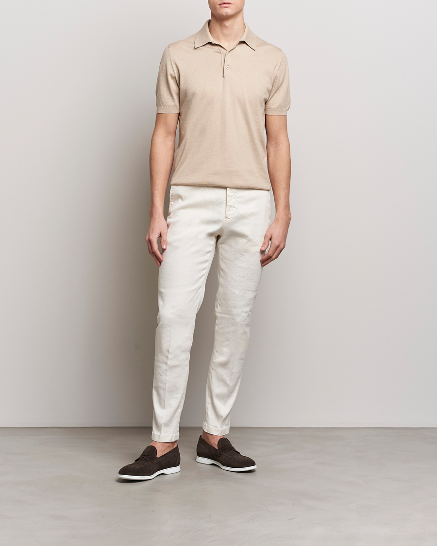 Heren | Polo's | Kiton | Sea Island Cotton Polo Beige
