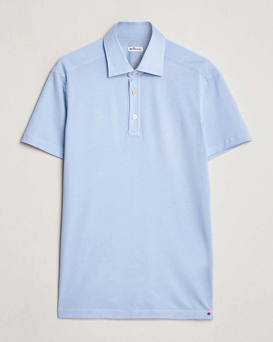 Heren | Polo's | Kiton | Short Sleeve Jersey Polo Light Blue
