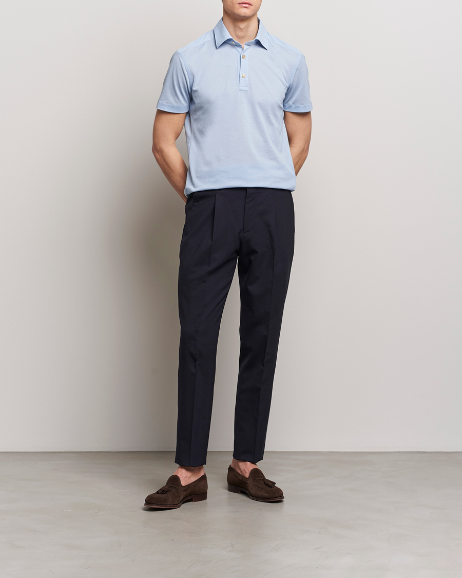 Heren | Polo's | Kiton | Short Sleeve Jersey Polo Light Blue