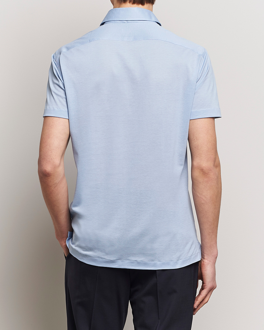 Heren | Polo's | Kiton | Short Sleeve Jersey Polo Light Blue