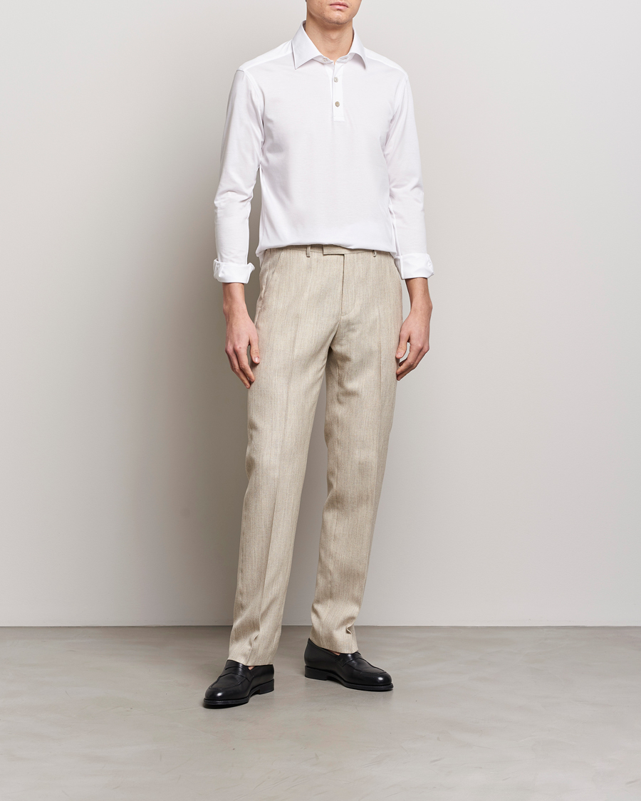 Heren | Overhemden | Kiton | Popover Shirt White
