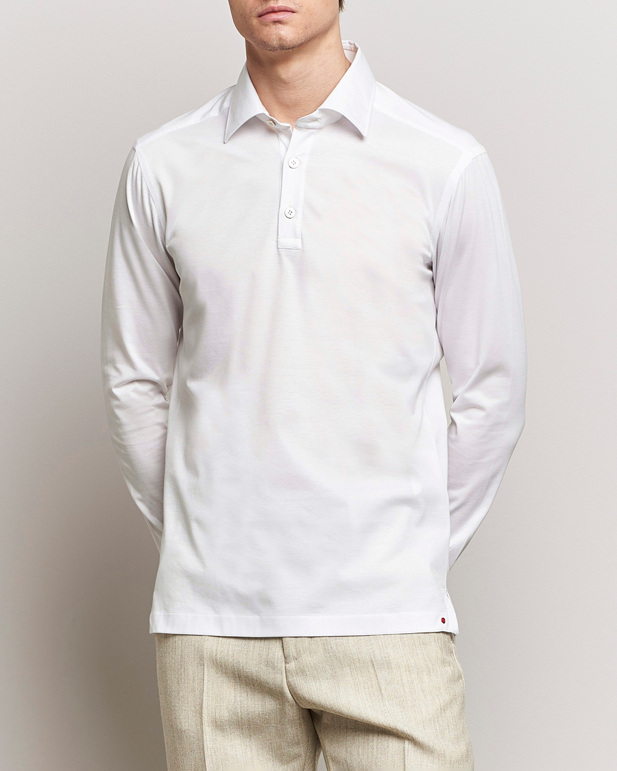 Heren | Poloshirts | Kiton | Popover Shirt White