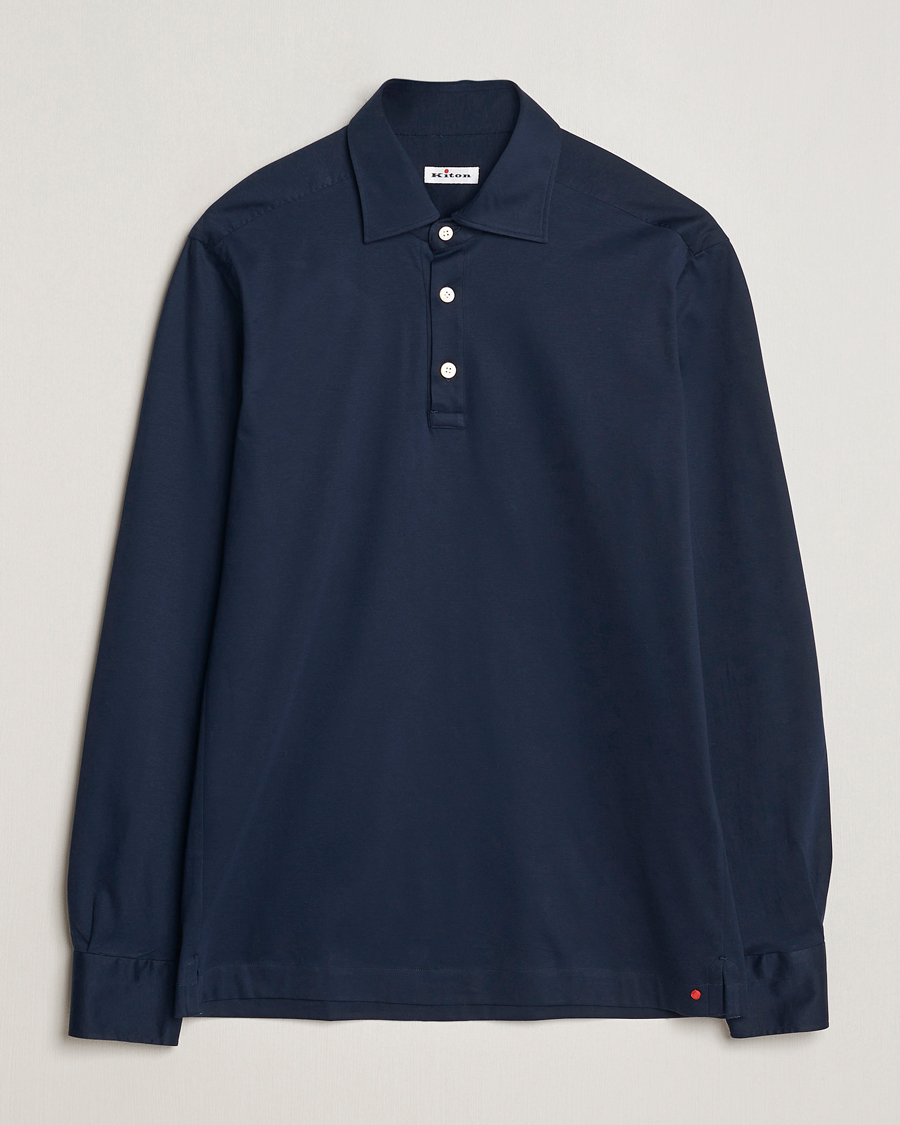 Heren | Overhemden | Kiton | Popover Shirt Navy