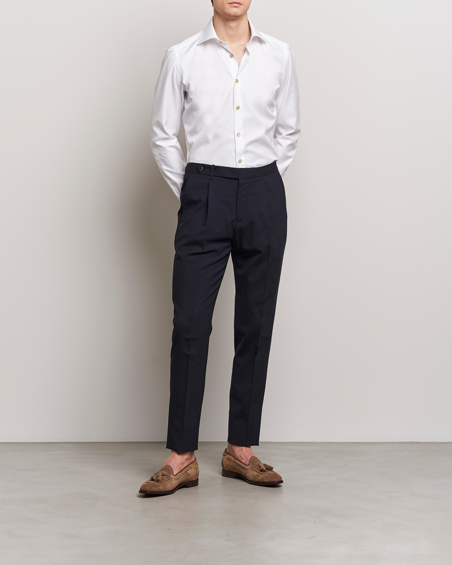 Heren | Italian Department | Kiton | Slim Fit Dress Shirt White