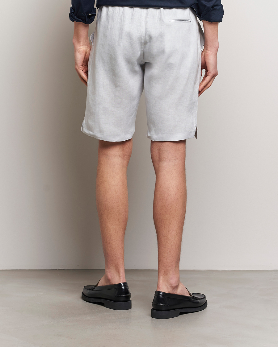 Heren | Korte broek | Kiton | Linen Drawstring Shorts Light Grey