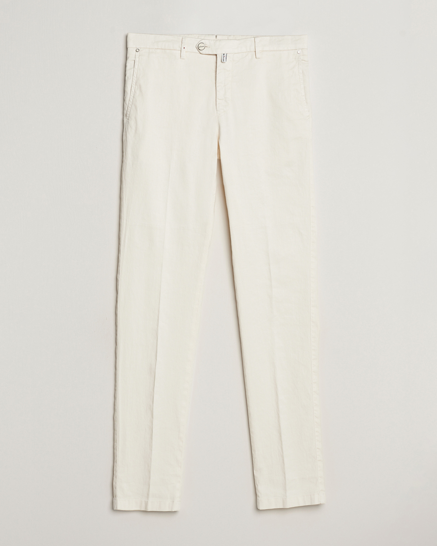 Heren | Broeken | Kiton | Linen Trousers Light Beige