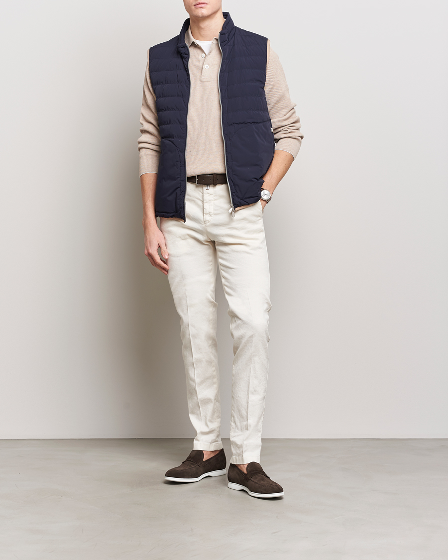 Heren | Broeken | Kiton | Linen Trousers Light Beige