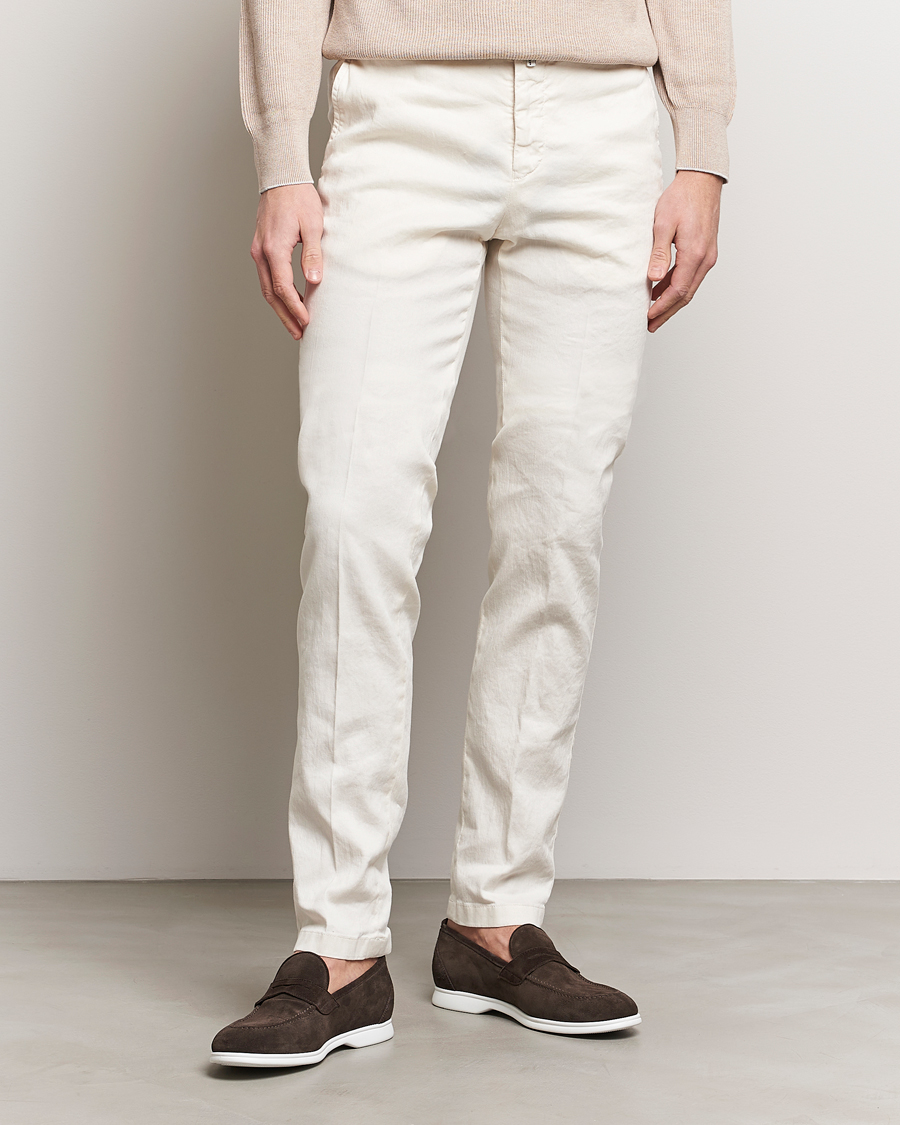Heren | Linnen broeken | Kiton | Linen Trousers Light Beige