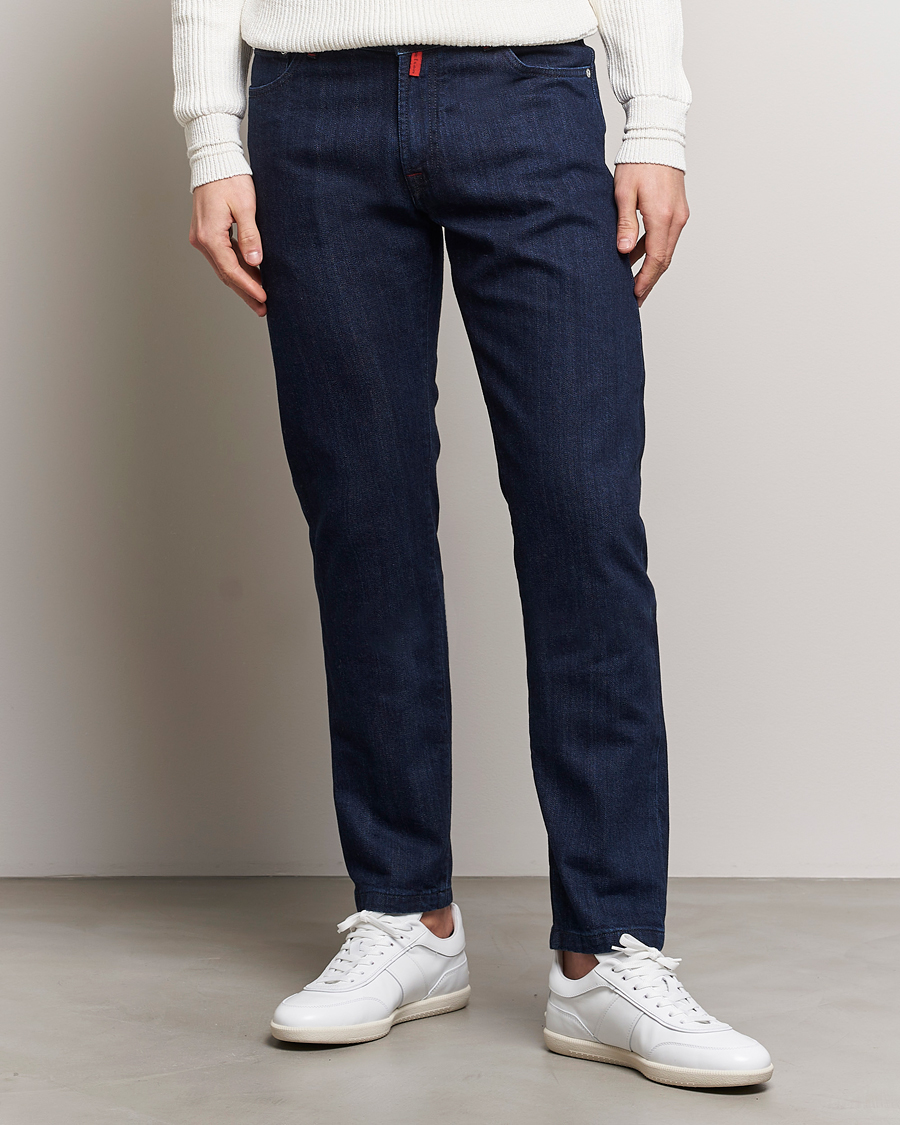 Heren | Blauwe jeans | Kiton | Slim Fit 5-Pocket Jeans Dark Indigo