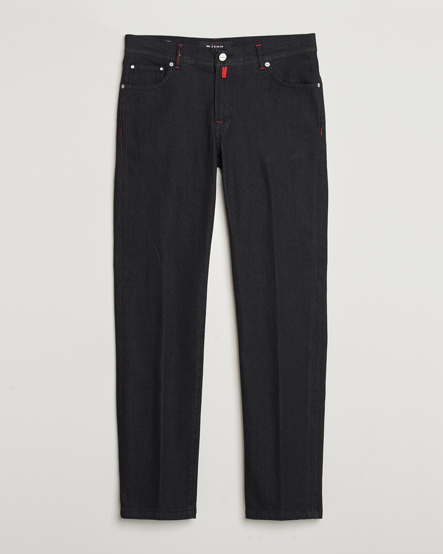 Heren | Jeans | Kiton | Slim Fit 5-Pocket Jeans Black