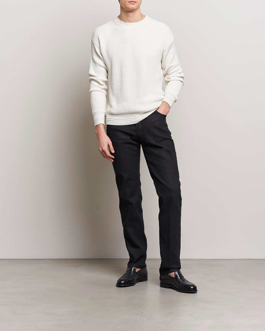 Heren | Jeans | Kiton | Slim Fit 5-Pocket Jeans Black