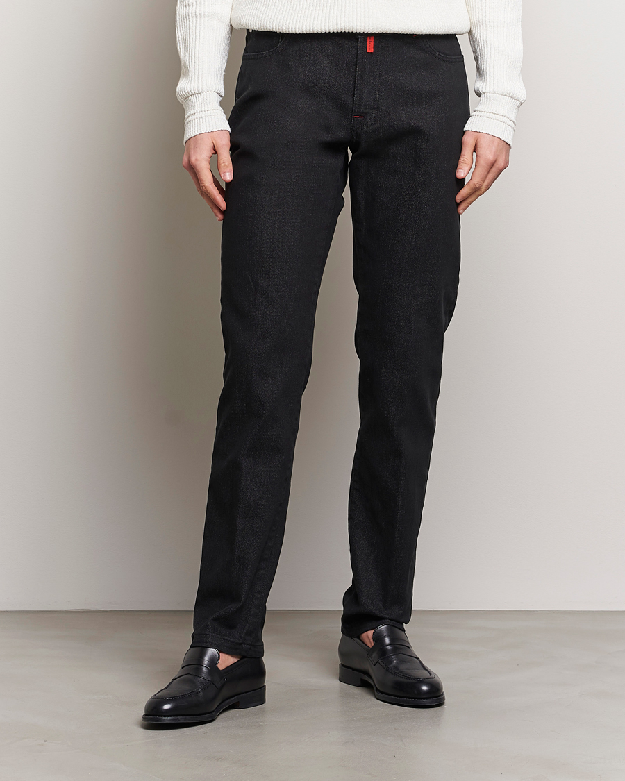 Heren | Jeans | Kiton | Slim Fit 5-Pocket Jeans Black
