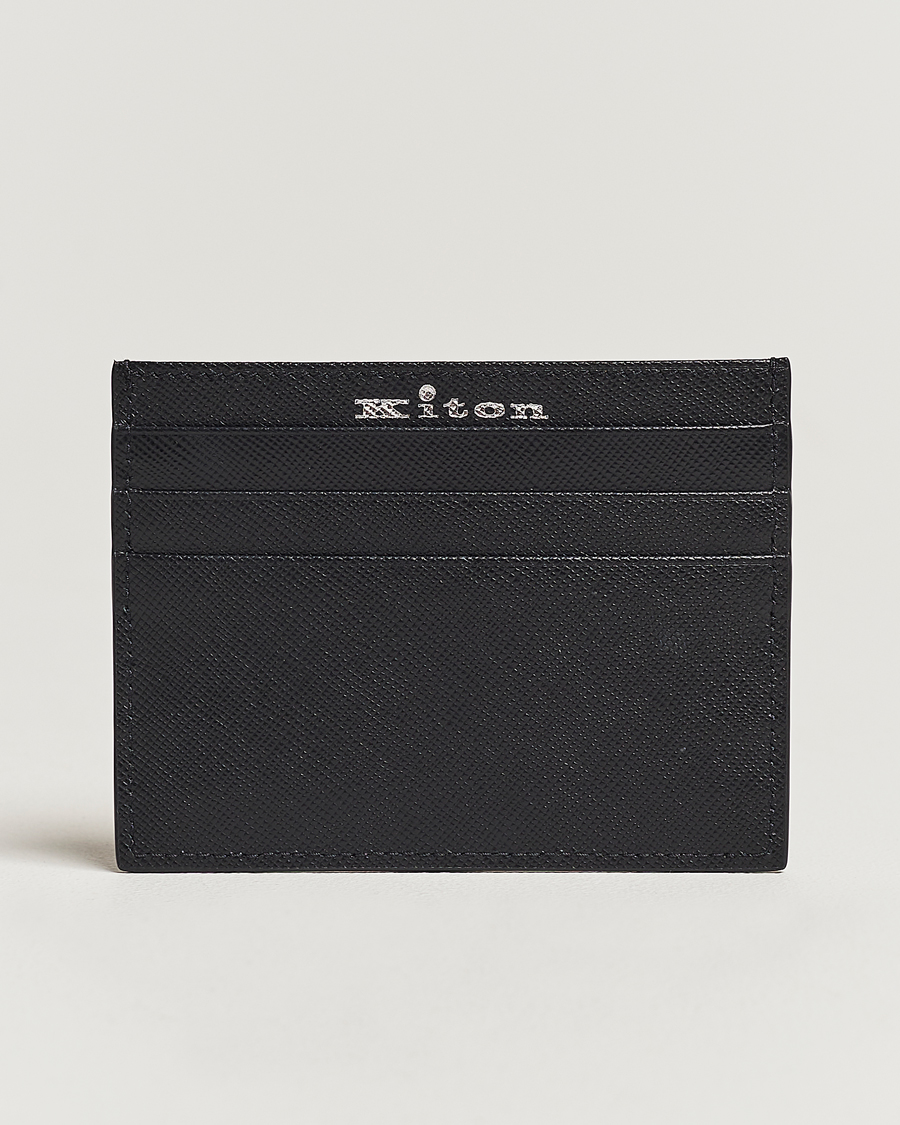 Heren | Kaarthouders | Kiton | Saffiano Leather Cardholder Black