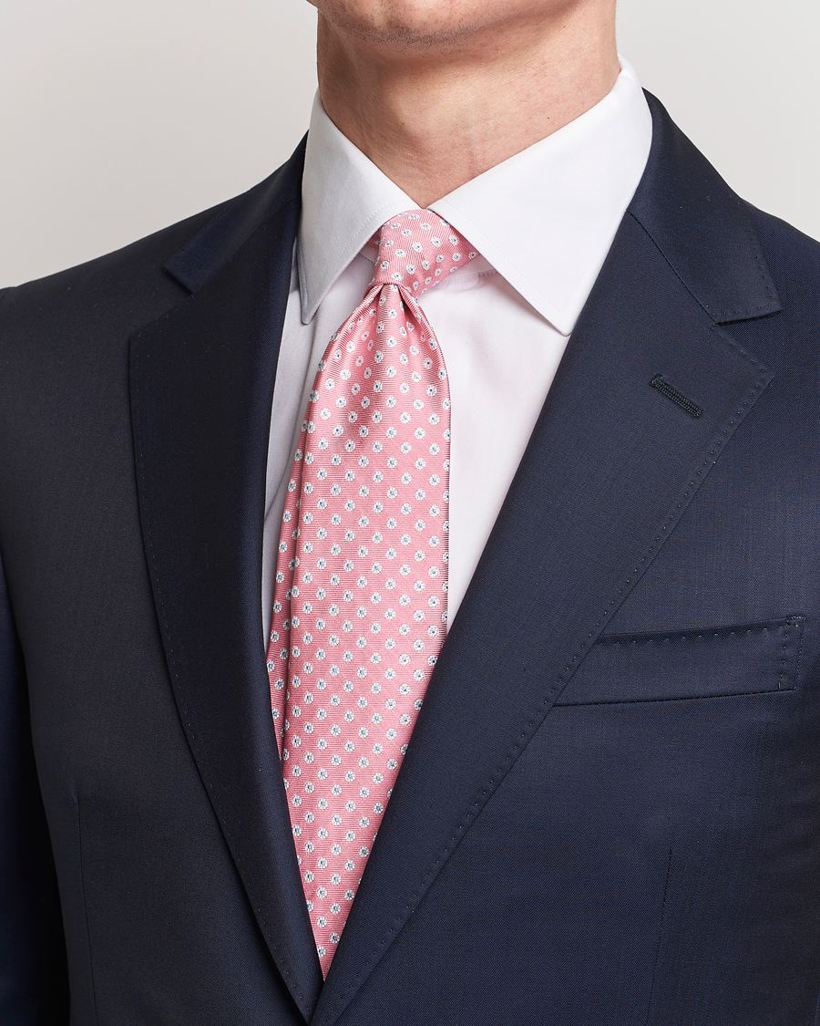 Heren | Stropdassen | Kiton | Micro Flower Silk Tie Pink