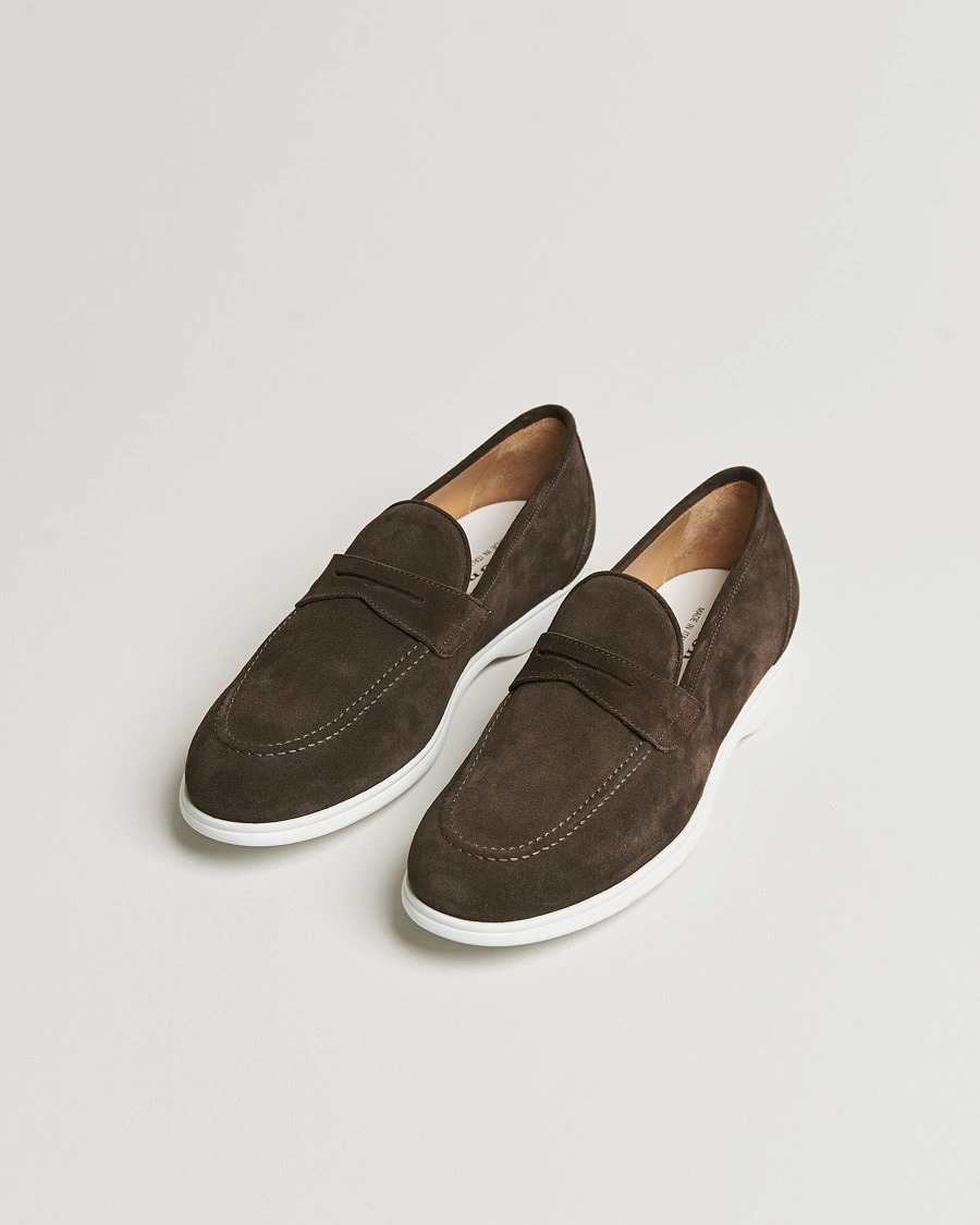 Heren | Suède schoenen | Kiton | Summer Loafers Dark Brown Suede