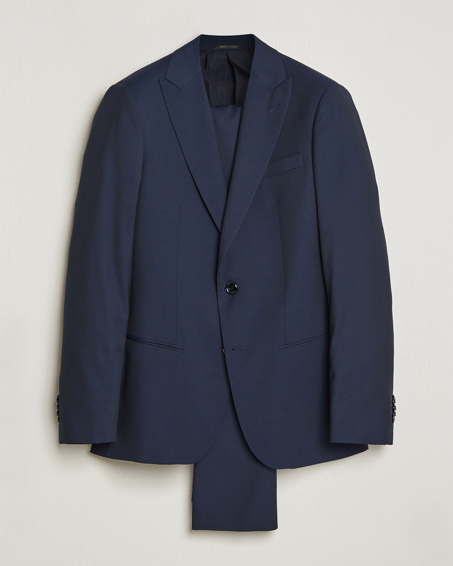 Heren | Pakken | Giorgio Armani | Slim Fit Peak Lapel Wool Suit Navy