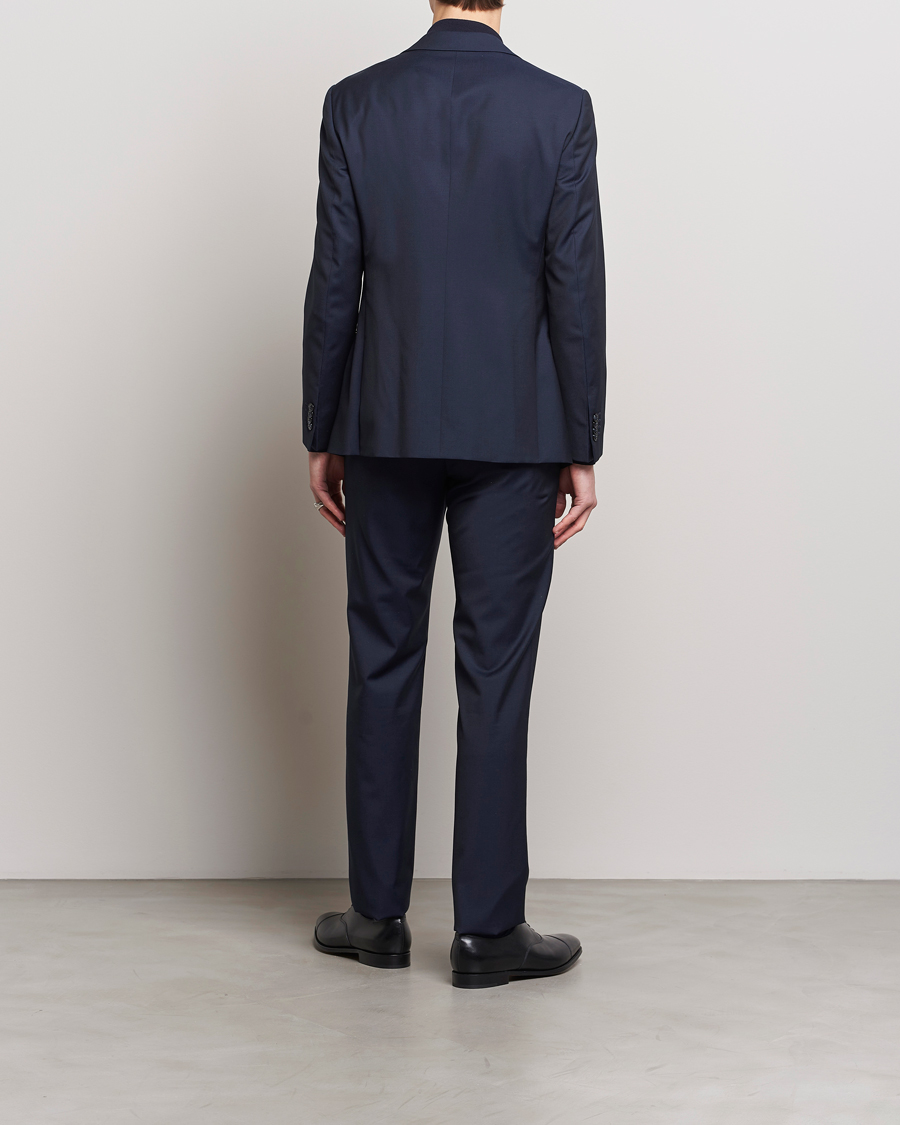 Heren | Pakken | Giorgio Armani | Slim Fit Peak Lapel Wool Suit Navy