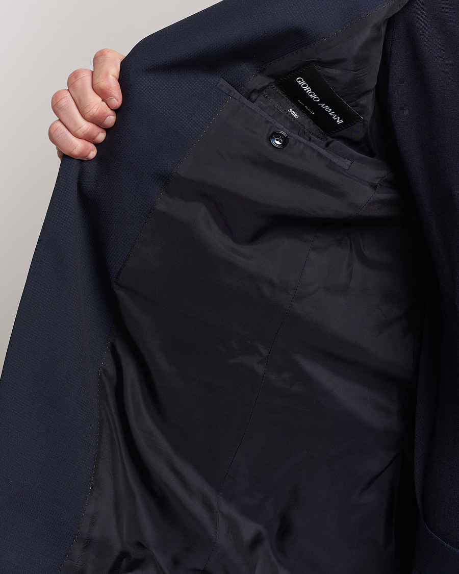 Heren | Pakken | Giorgio Armani | Slim Fit Peak Lapel Wool Suit Navy