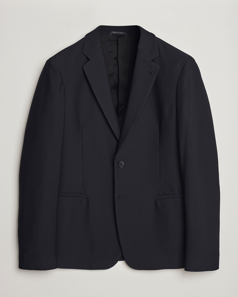 Heren | Blazers | Giorgio Armani | Single Breasted Mesh Blazer Black