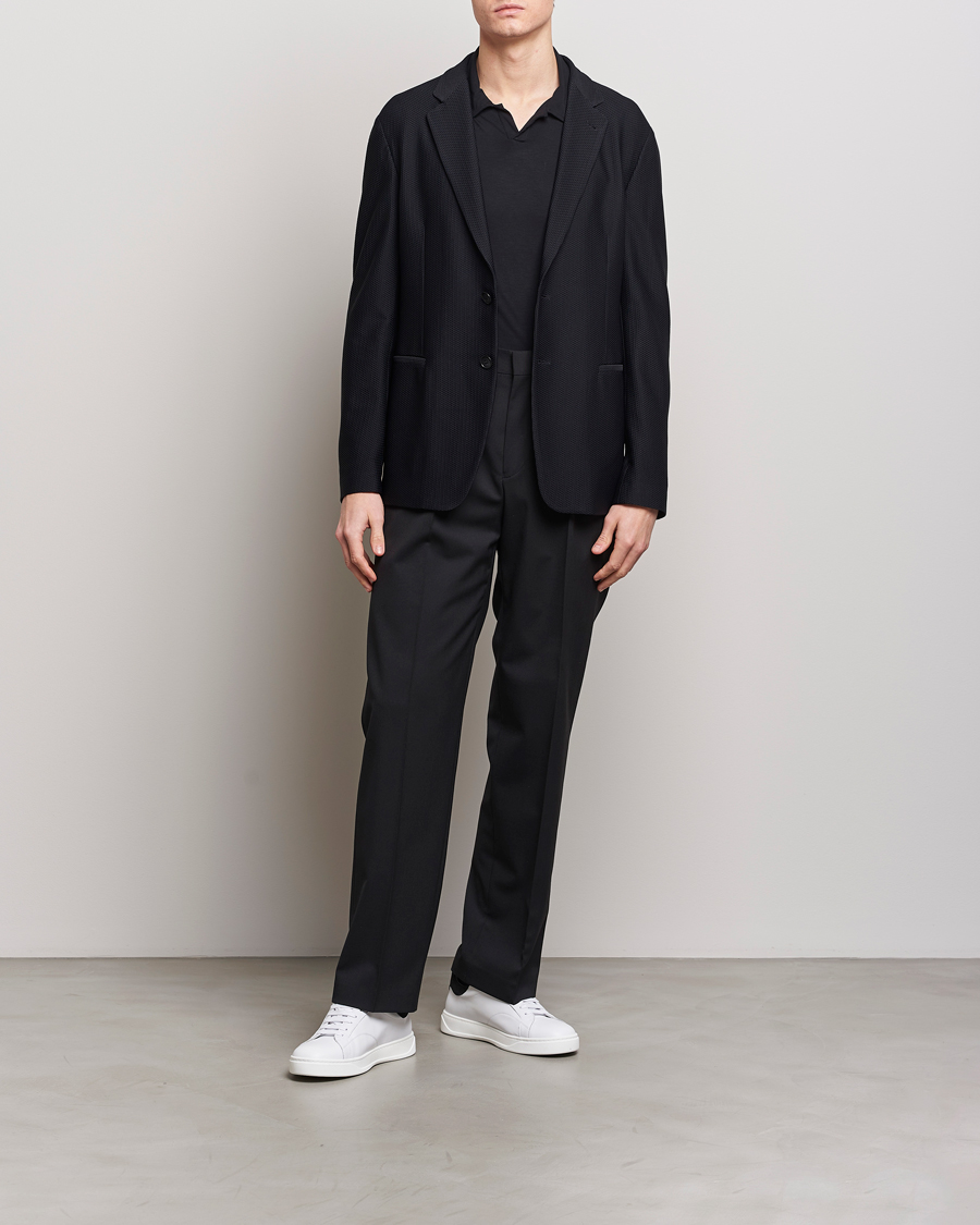 Heren | Blazers | Giorgio Armani | Single Breasted Mesh Blazer Black