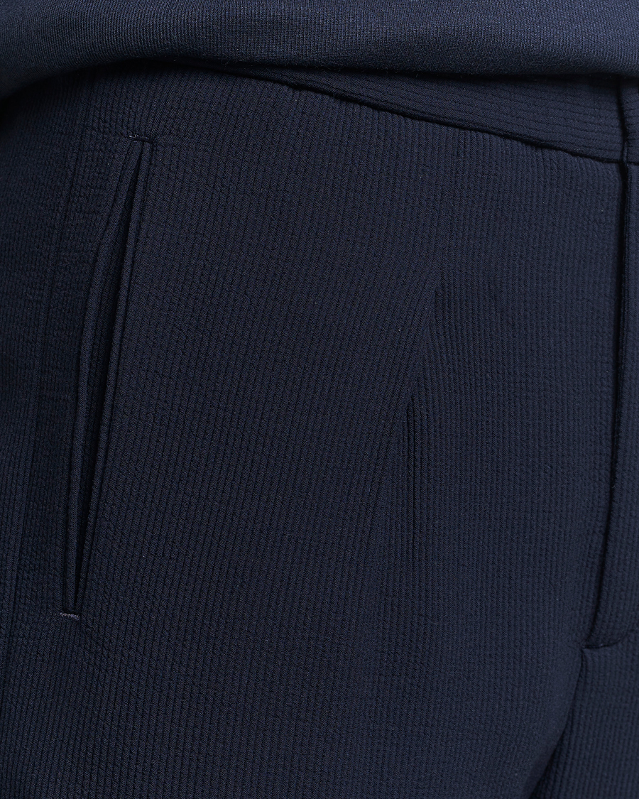 Heren | Broeken | Giorgio Armani | Pleated Rib Wool Trousers Navy