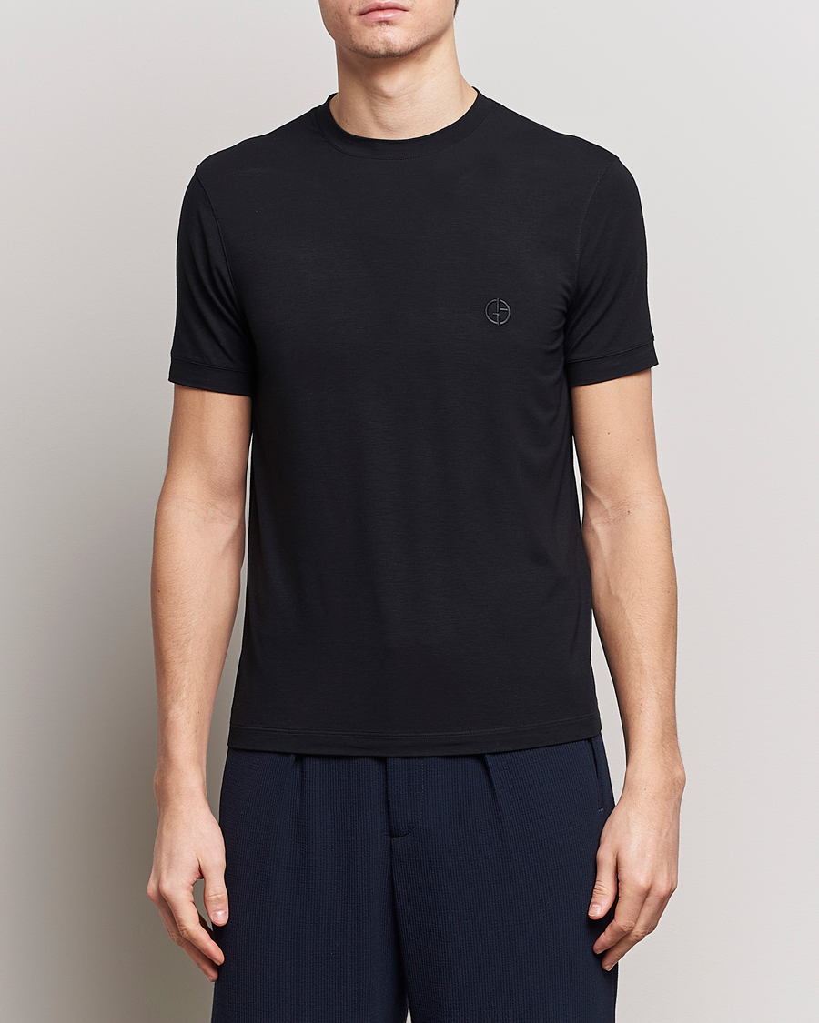 Men |  | Giorgio Armani | Embroidered Logo T-Shirt Black