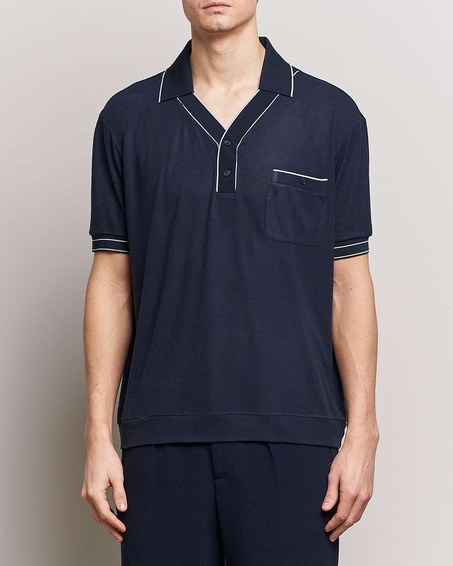 Heren | Italian Department | Giorgio Armani | Short Sleeve Riviera Polo Navy