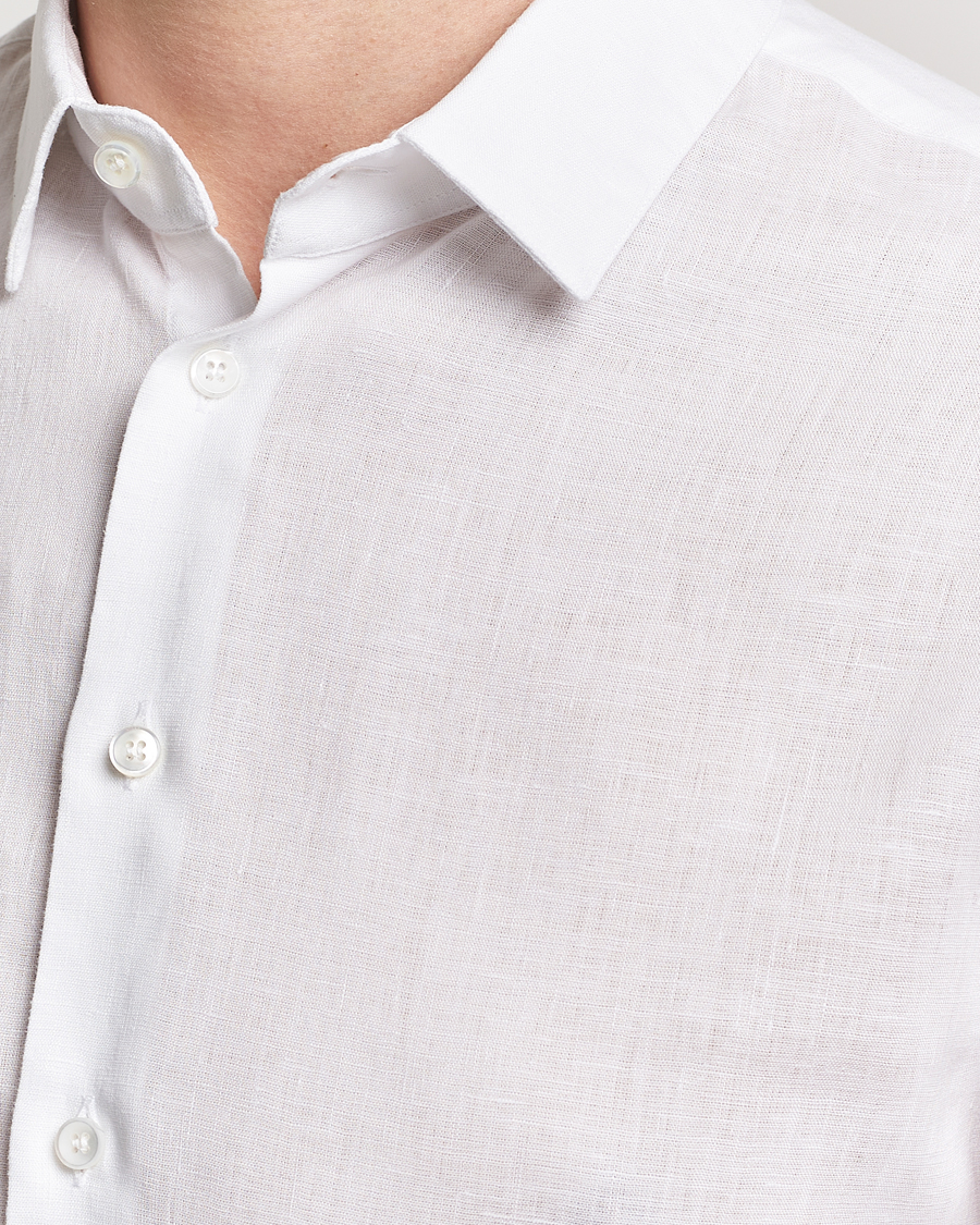 Heren | Overhemden | Giorgio Armani | Slim Fit Linen Shirt White