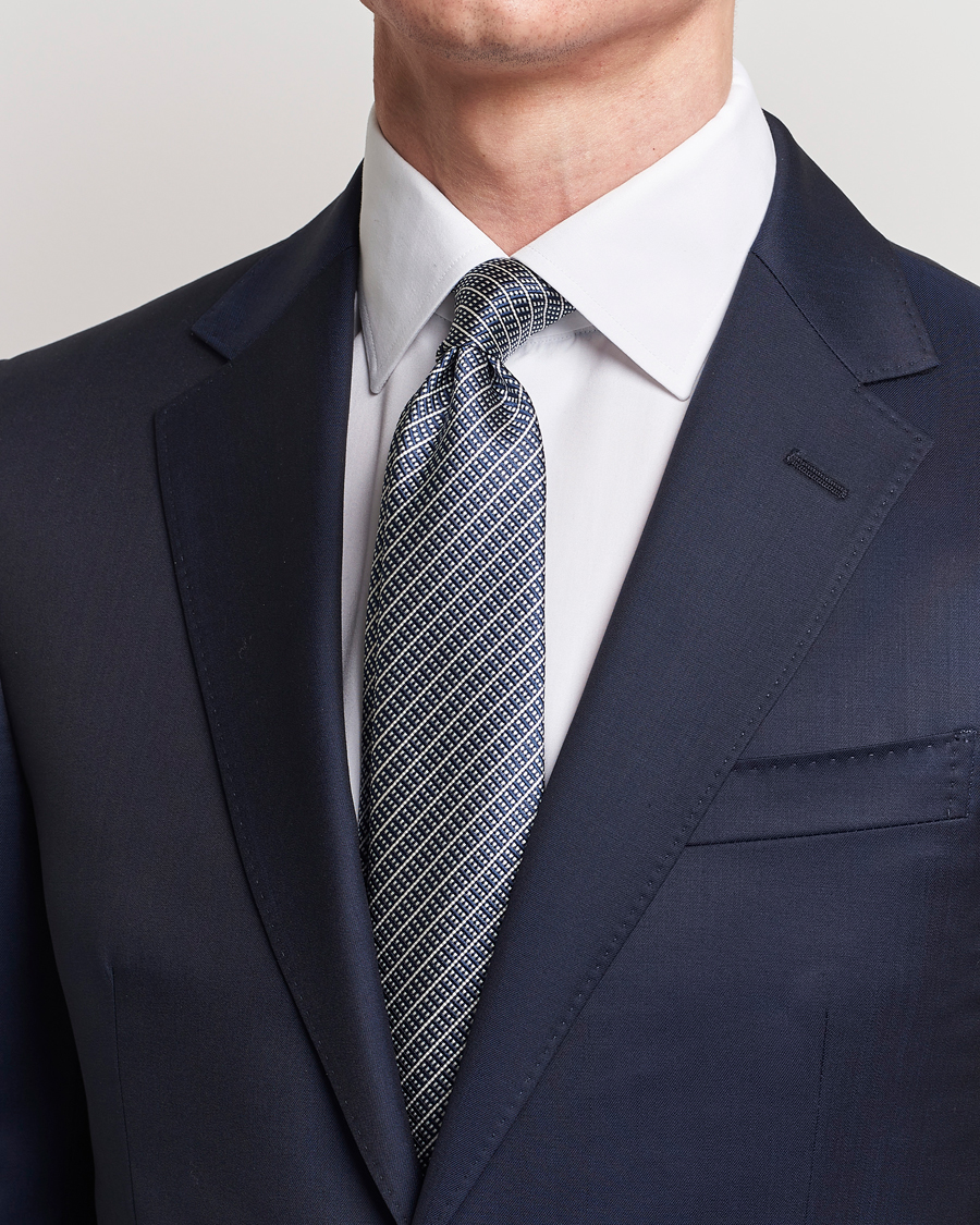 Heren | Smart casual | Giorgio Armani | Jacquard Silk Tie Navy