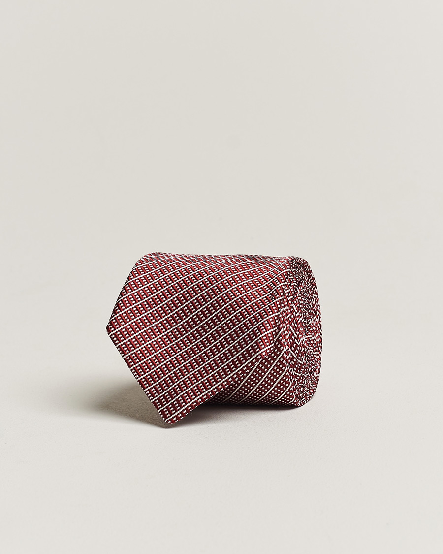 Heren | Giorgio Armani Jacquard Silk Tie Ruby | Giorgio Armani | Jacquard Silk Tie Ruby