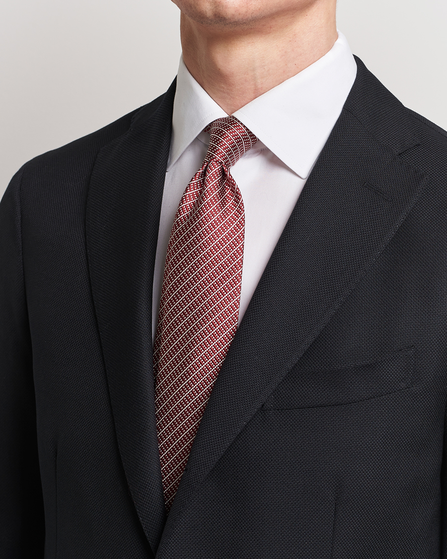 Heren | Giorgio Armani Jacquard Silk Tie Ruby | Giorgio Armani | Jacquard Silk Tie Ruby