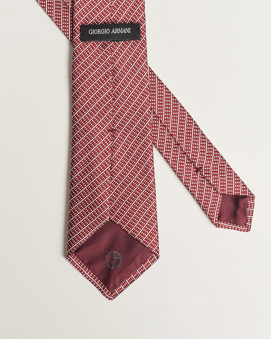Heren | Giorgio Armani Jacquard Silk Tie Ruby | Giorgio Armani | Jacquard Silk Tie Ruby