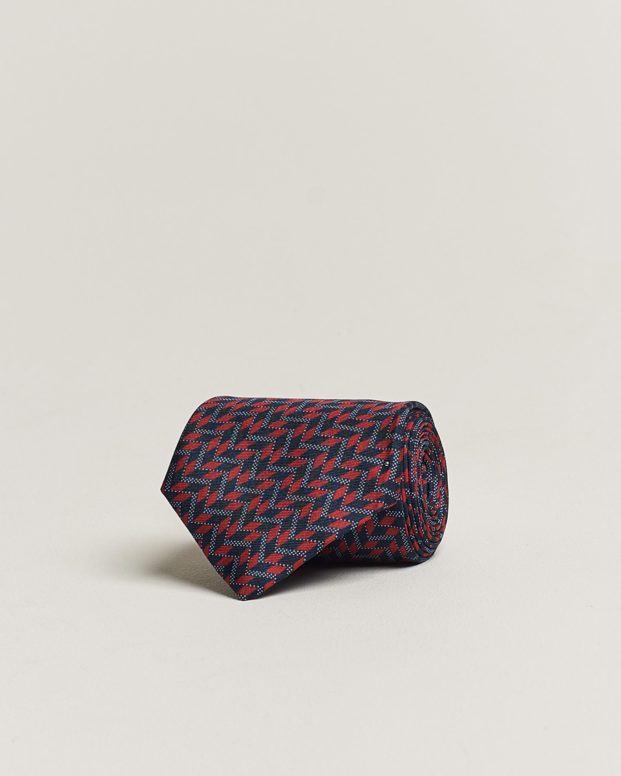 Heren | Giorgio Armani Printed Silk Tie Navy/Red | Giorgio Armani | Printed Silk Tie Navy/Red