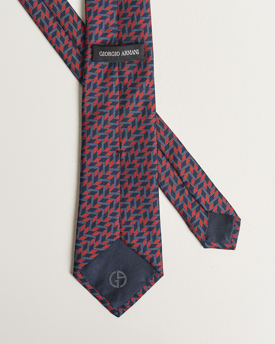 Heren | Giorgio Armani Printed Silk Tie Navy/Red | Giorgio Armani | Printed Silk Tie Navy/Red